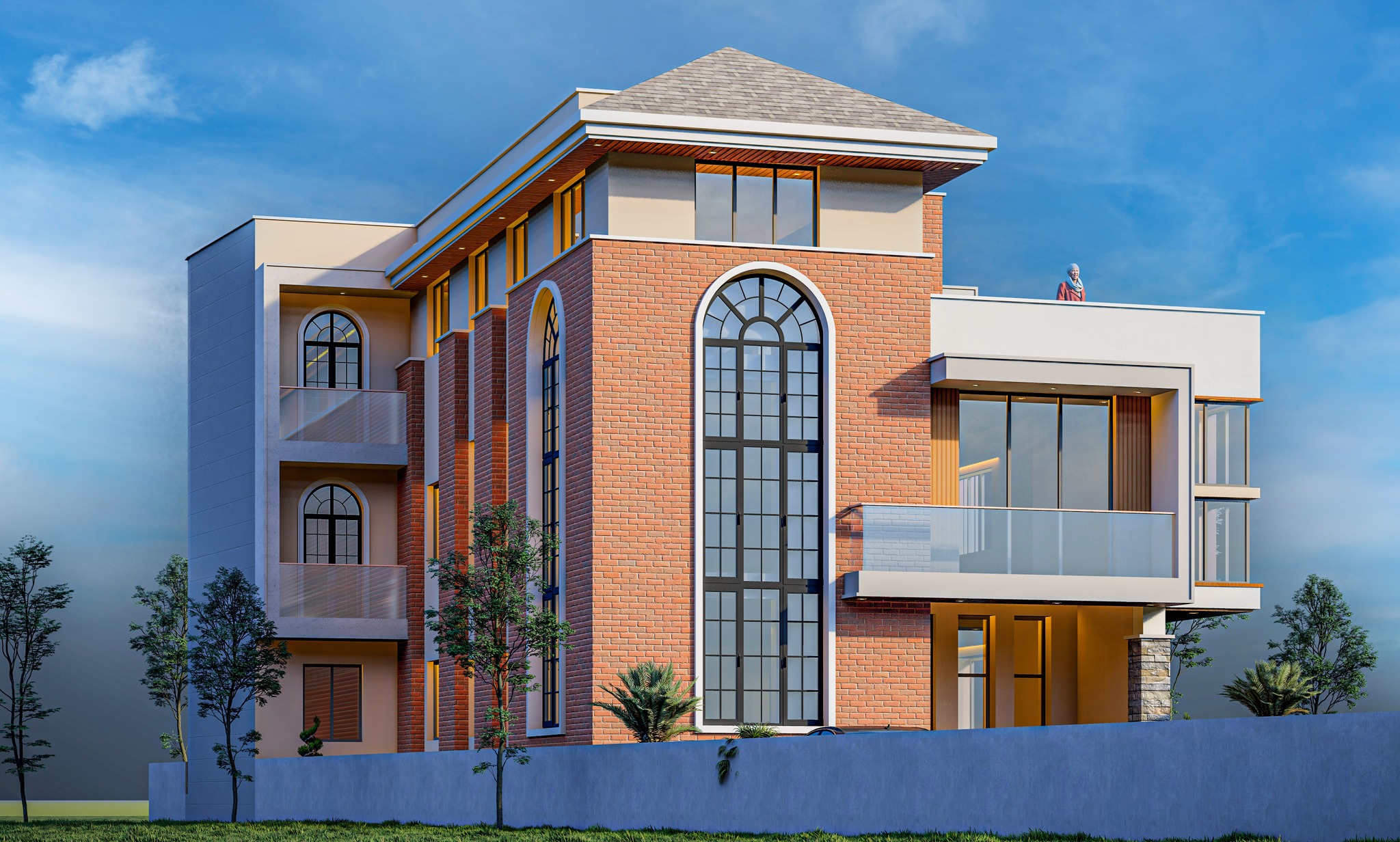 Eco-friendly modern Nepali home with valley views